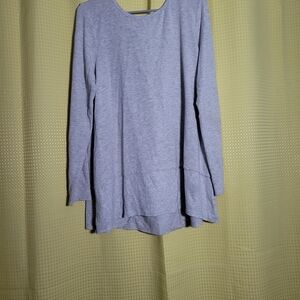 Cupio Gray Long Sleeve Women's Top Tie Ribbon Jersey